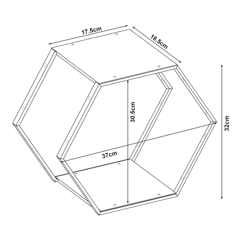 Maatschets Wandrek Tand wandplankenset 32x37x19 cm [en.casa]