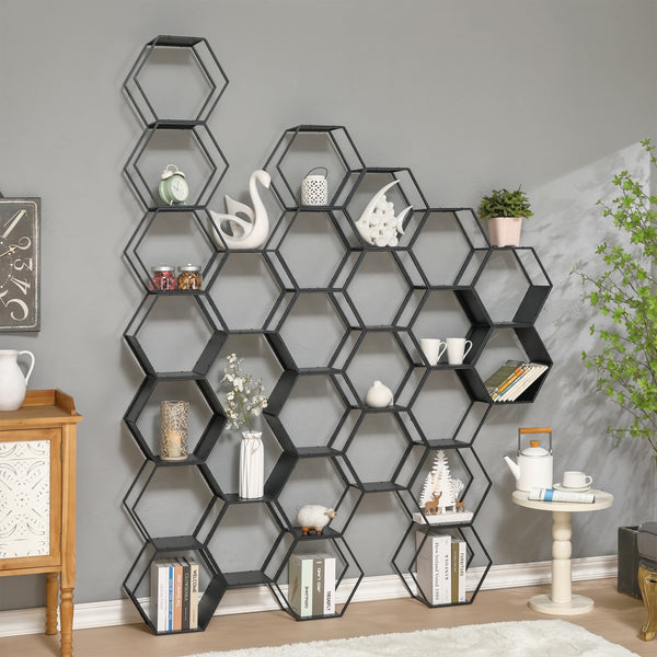 Wandrek Tand wandplankenset 32x37x19 cm [en.casa]