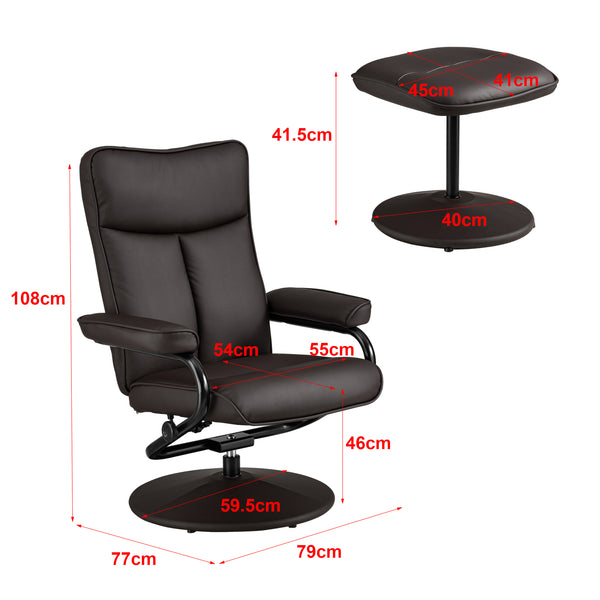 Relaxfauteuil Lohja verstelbaar met voetenbank 108x79x77 cm - 5 varianten