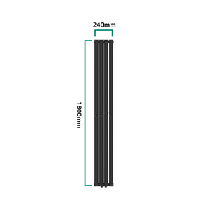 [neu.haus] Designradiator Nore 180x24x5,6 cm zwart