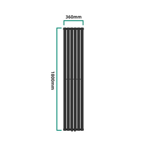 Radiateur à panneau plat Nore 707 W acier 180 x 36 cm noir [neu.haus]