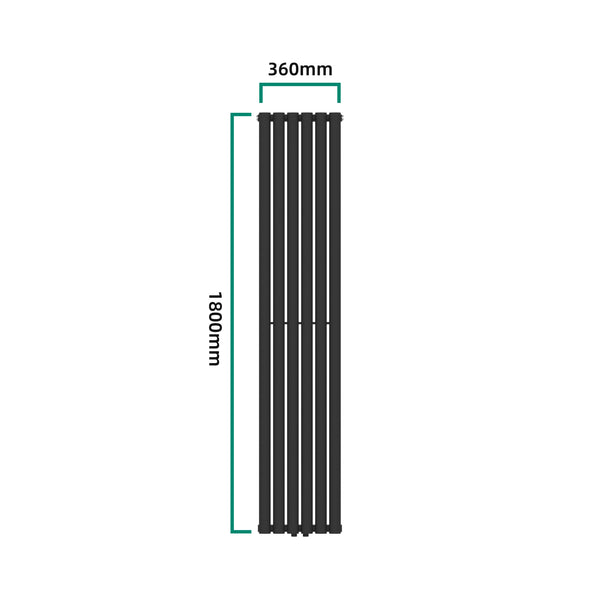 Radiateur à panneau plat Nore 707 W acier 180 x 36 cm noir [neu.haus]