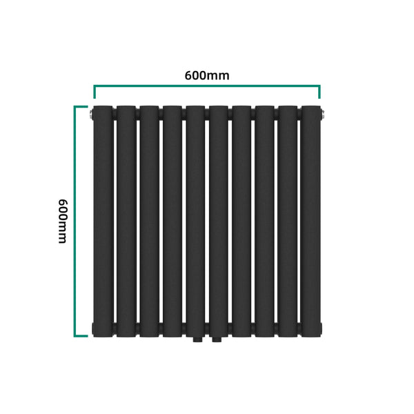 Radiateur à panneaux double Nore 800 W acier 60 x 60 cm noir [neu.haus]
