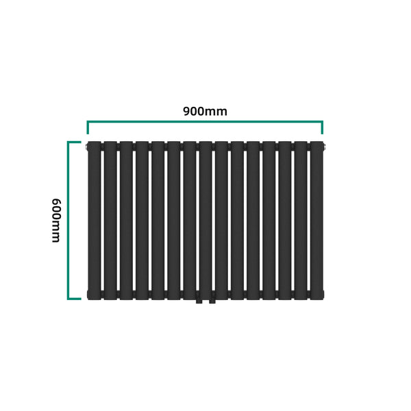 Radiateur à panneaux double Nore 1180 W acier 60 x 90 cm noir [neu.haus]