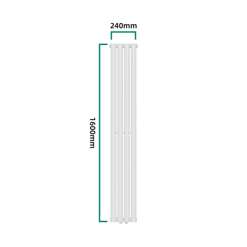 Croquis coté Radiateur à panneaux double Nore 812 W acier 160 x 24 cm blanc [neu.haus]