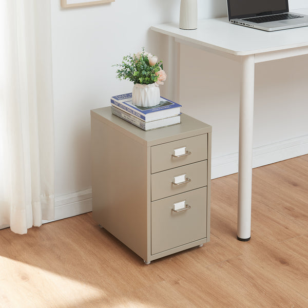 Caisson de bureau à roulettes Kökar acier 48 x 28 x 41 cm [en.casa]