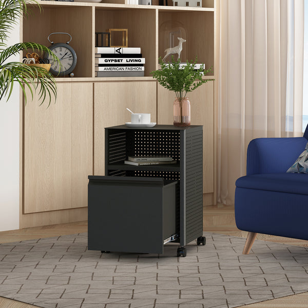 Caisson de bureau à roulettes Velvevn acier 54 x 40 x 36 cm [en.casa]