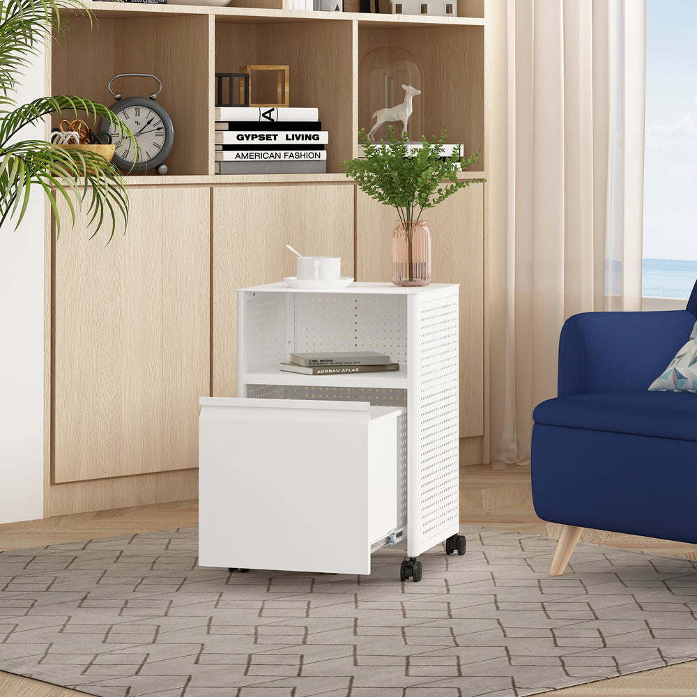 Caisson de bureau à roulettes Velvevn acier 54 x 40 x 36 cm [en.casa]