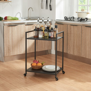 [en.casa] Keukentrolley Lesja 68,5x50x36 cm zwart