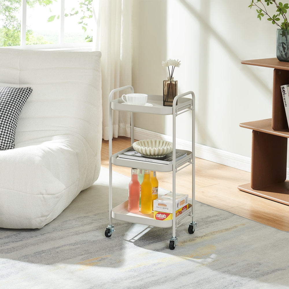 Serwagen Kelevn 67x33x31 cm Staal Grijs [en.casa]