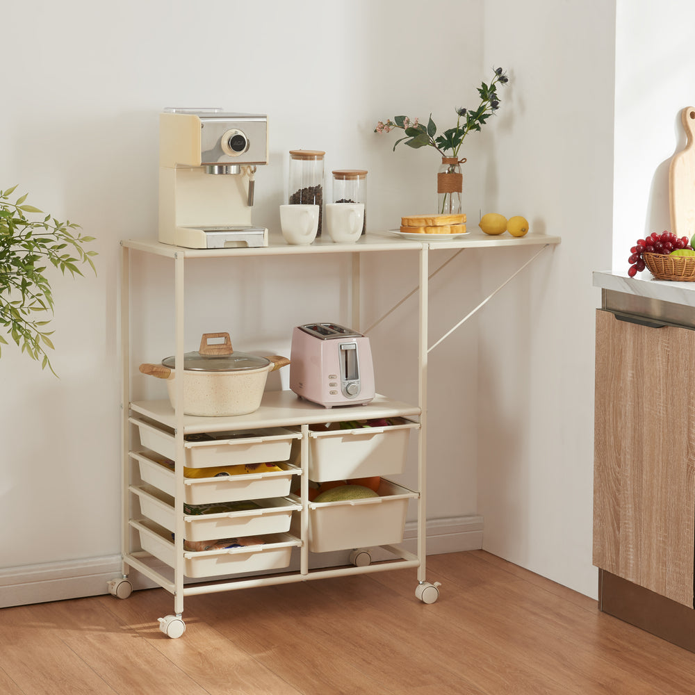 [en.casa] Keukentrolley Sørfold 100x37x85 cm wit