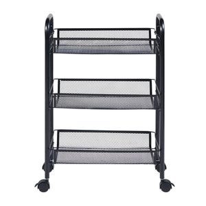 Chariot de service Tromsø acier noir [en.casa]