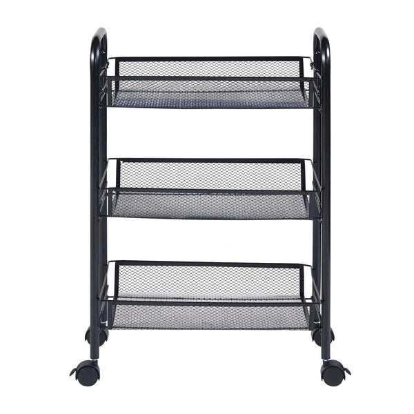 Chariot de service Tromsø acier noir [en.casa]