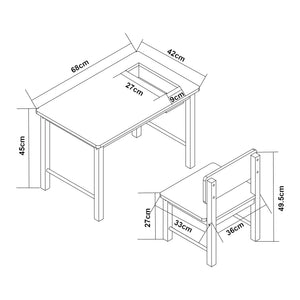 Ensemble de bureau et chaise pour enfants Skjåk [en.casa]