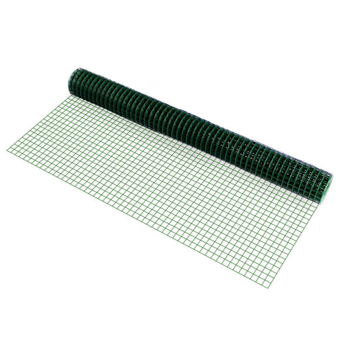 Kippengaas vierkant 19 mm geplastificeerd op rol groen - 2 varianten