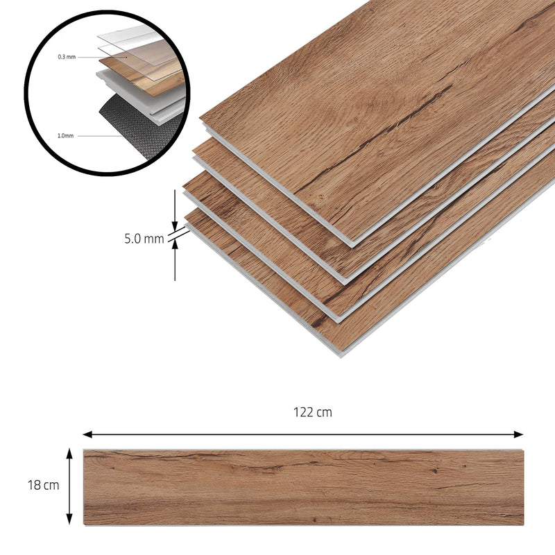 Maatschets Vinyl-SPC vloer Okapirg klik systeem 5 mm dikte massieve planken NEU.HOLZ