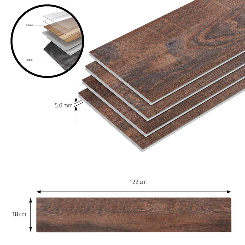 Croquis coté Lot de planches vinyle SPC Okapirg 5 mm NEU.HOLZ