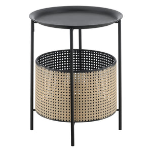 Bijzettafel Beaumont rond zwart en zandkleurig - 2 varianten