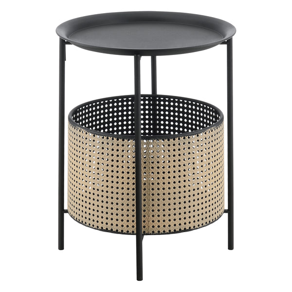 Bijzettafel Beaumont rond zwart en zandkleurig - 2 varianten