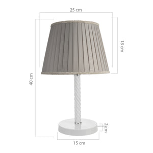 Lampe de bureau Kilbride en métal verre textile 40 cm E27 [lux.pro]