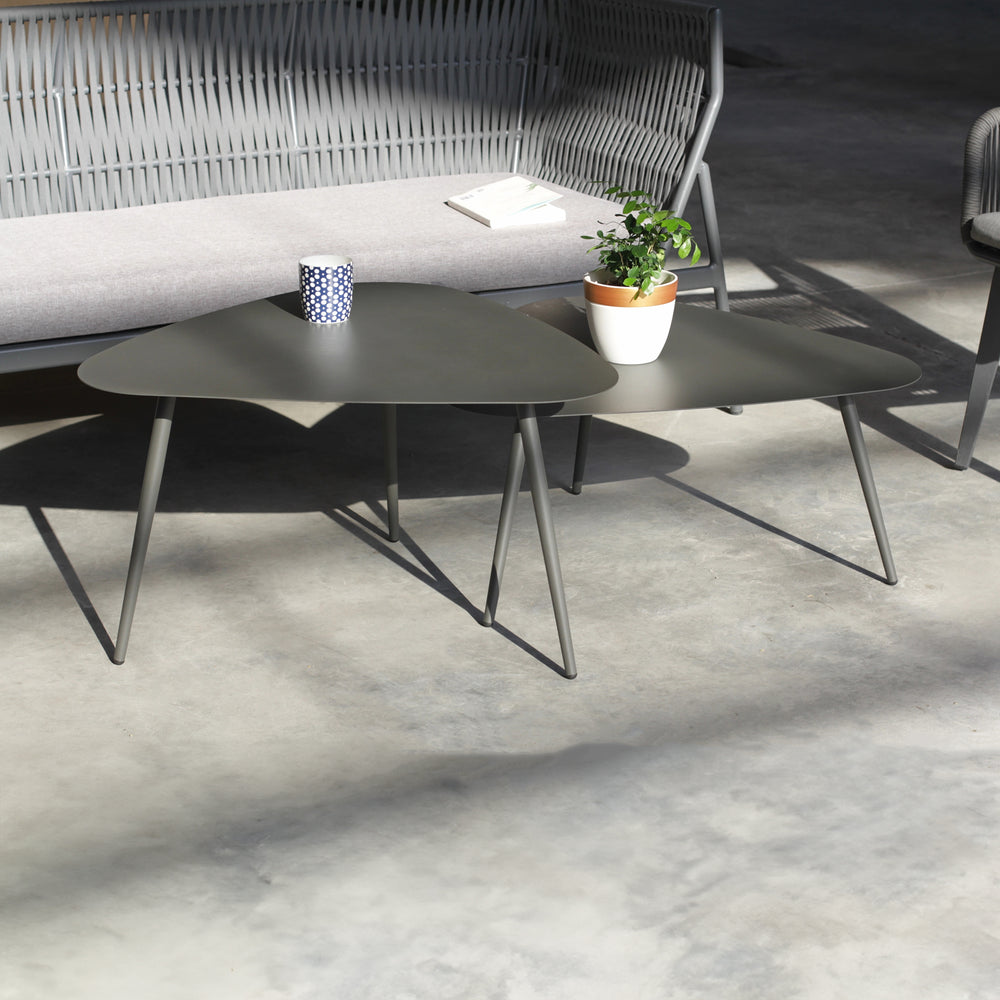 Table d'appoint 2 pièces Aymavilles acier anthracite [casa.pro] - premiumXL
