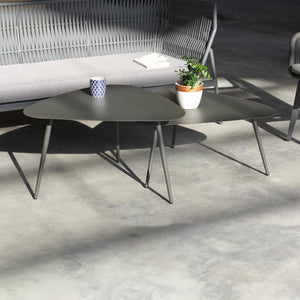 Table d'appoint 2 pièces Aymavilles acier anthracite [casa.pro] - premiumXL