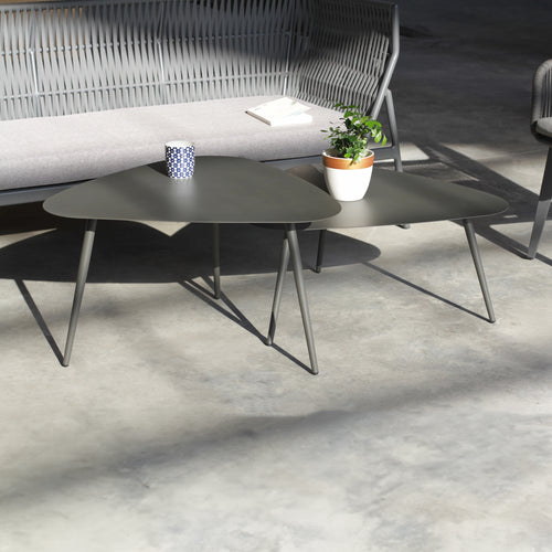 Table d'appoint 2 pièces Aymavilles acier anthracite [casa.pro] - premiumXL