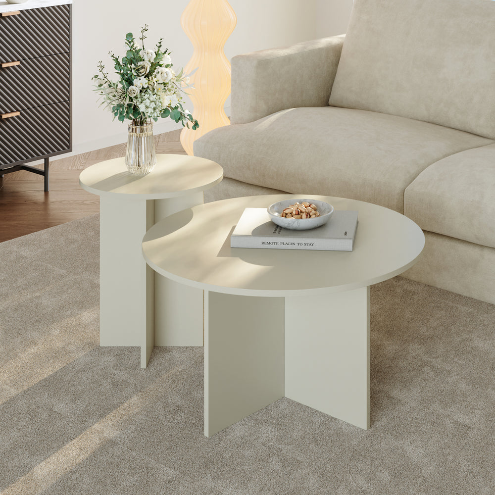 Lot de 2 tables basses gigognes Verummetka [en.casa]