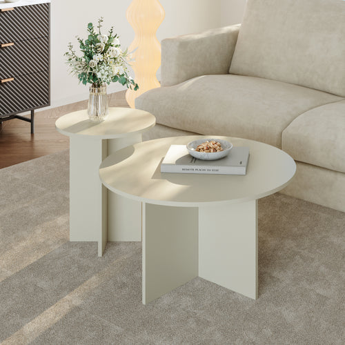 Lot de 2 tables basses gigognes Verummetka [en.casa]