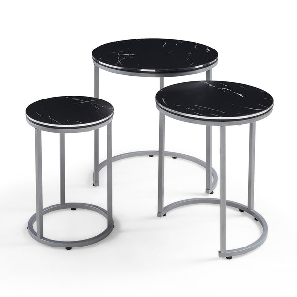 Set de 3 tables d'appoint Bornholm rondes gigognes [en.casa]