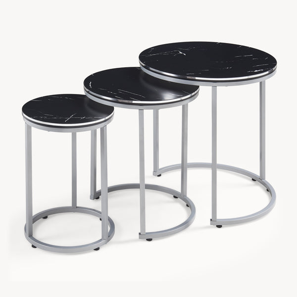 Set de 3 tables d'appoint Bornholm rondes gigognes [en.casa]