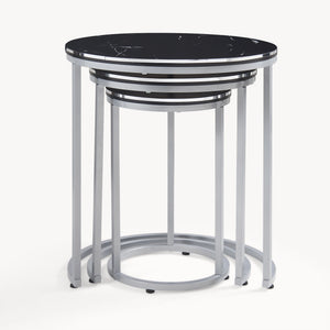 Set de 3 tables d'appoint Bornholm rondes gigognes [en.casa]
