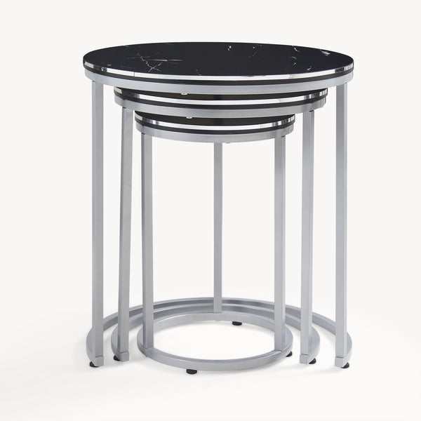 Set de 3 tables d'appoint Bornholm rondes gigognes [en.casa]