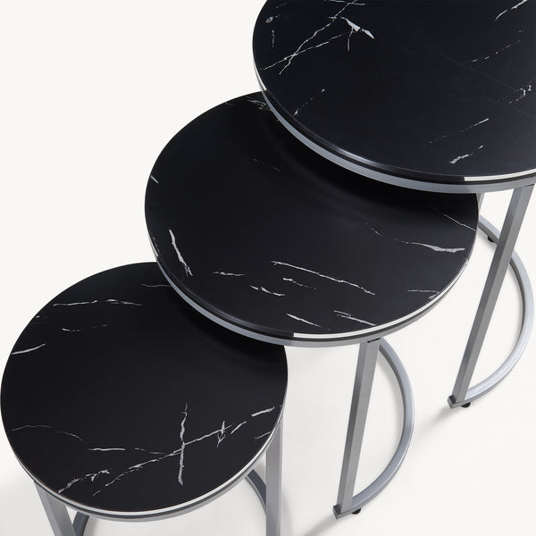 Set de 3 tables d'appoint Bornholm rondes gigognes [en.casa]