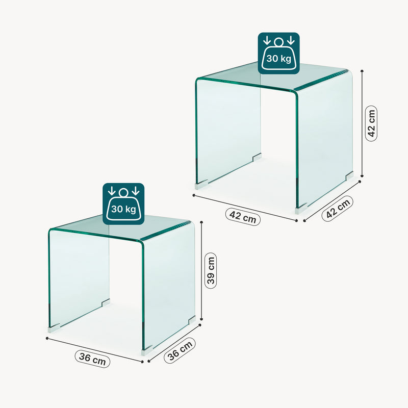 Maatschets Bijzettafel Kariengem set van 2 [en.casa]