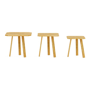 Lot de 3 tables basses gigognes Masku bois de pin 40 - 50 x 30 x 30 cm [en.casa]