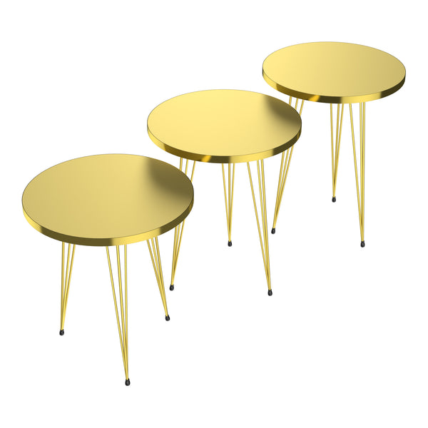 Set de 3 tables d'appoint Skibby rondes gigognes [en.casa]