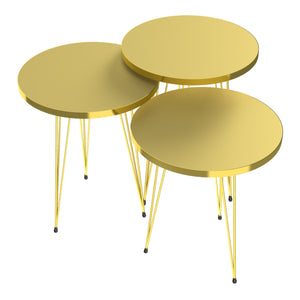Set de 3 tables d'appoint Skibby rondes gigognes [en.casa]