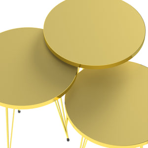 Set de 3 tables d'appoint Skibby rondes gigognes [en.casa]