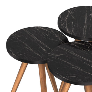 Set de 3 tables d'appoint Snede rondes gigognes [en.casa]
