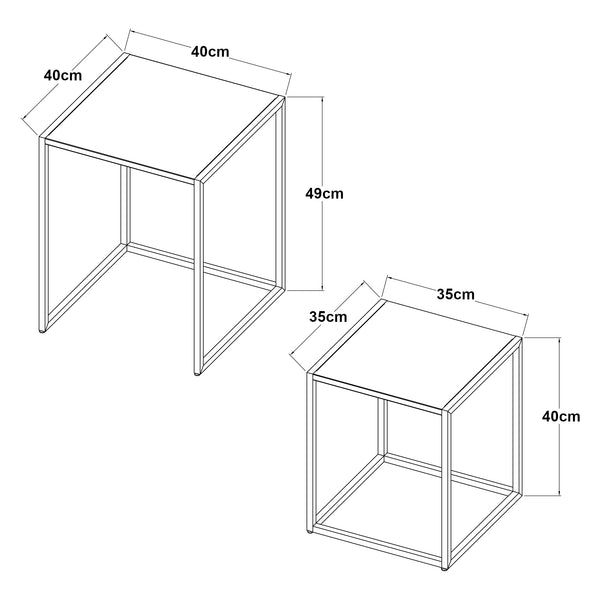 Bijzettafel Vejen set van 2 [en.casa]