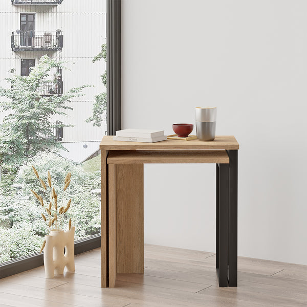 Lot de 2 tables basses gigognes Vesanto de tailles différentes [en.casa]