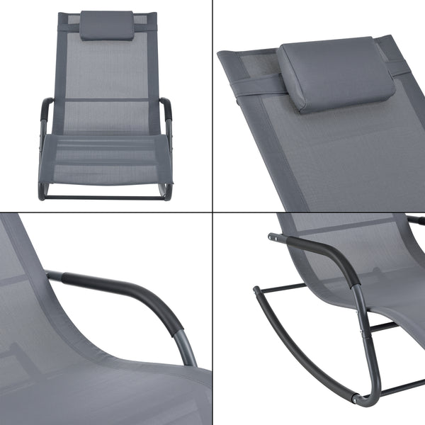 Bain de Soleil à Bascule Caracena  Acier Textile couleurs différentes [en.casa]