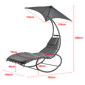 Bain de Soleil à Bascule Acier Polyester 193 x 104 x 200 cm plusieurs couleurs [en.casa]