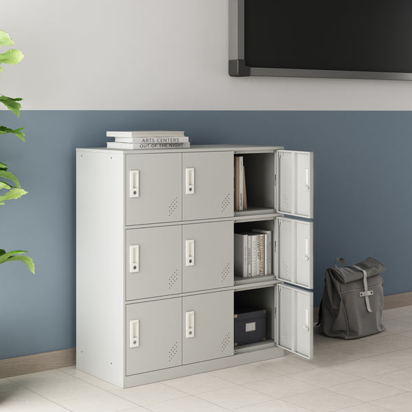 [en.casa] Metalen kast Rautavaara 100x90x40 cm lichtgrijs - 3 varianten