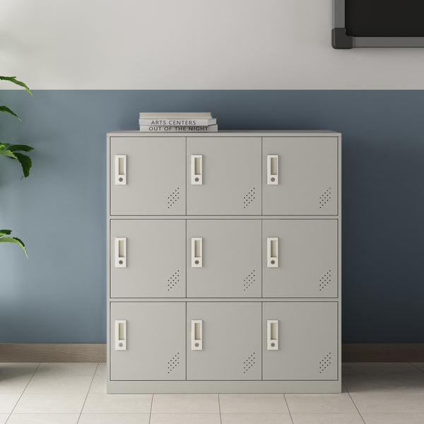 [en.casa] Metalen kast Rautavaara 100x90x40 cm lichtgrijs - 3 varianten