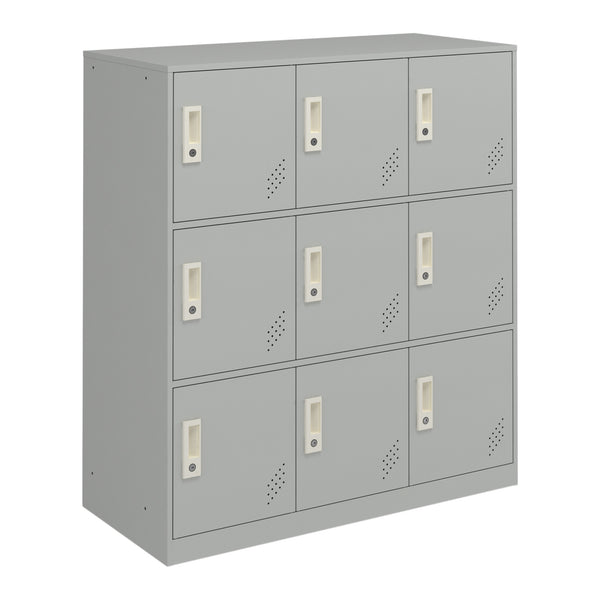 [en.casa] Metalen kast Rautavaara 100x90x40 cm lichtgrijs - 3 varianten