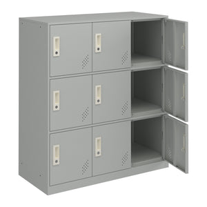 [en.casa] Metalen kast Rautavaara 100x90x40 cm lichtgrijs - 3 varianten