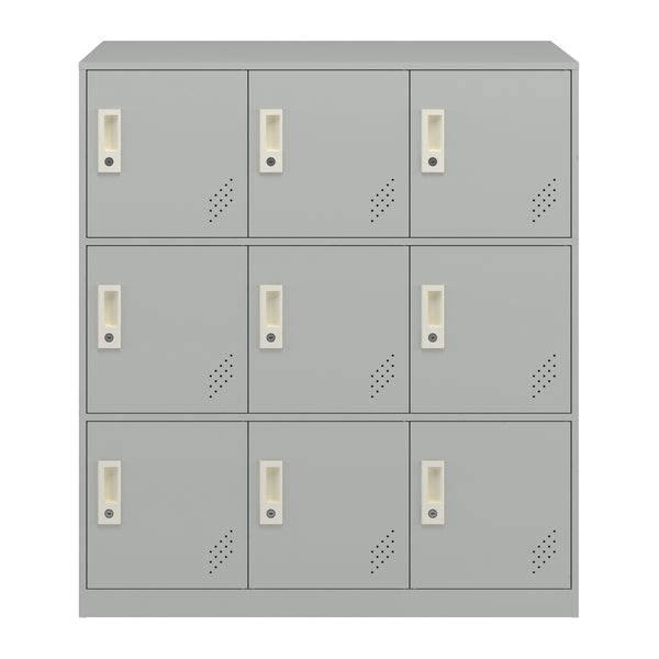 [en.casa] Metalen kast Rautavaara 100x90x40 cm lichtgrijs - 3 varianten
