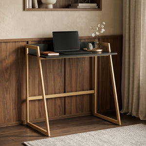 Bureau Kuomi 84 x 73 x 47 cm beige gris foncé [en.casa]